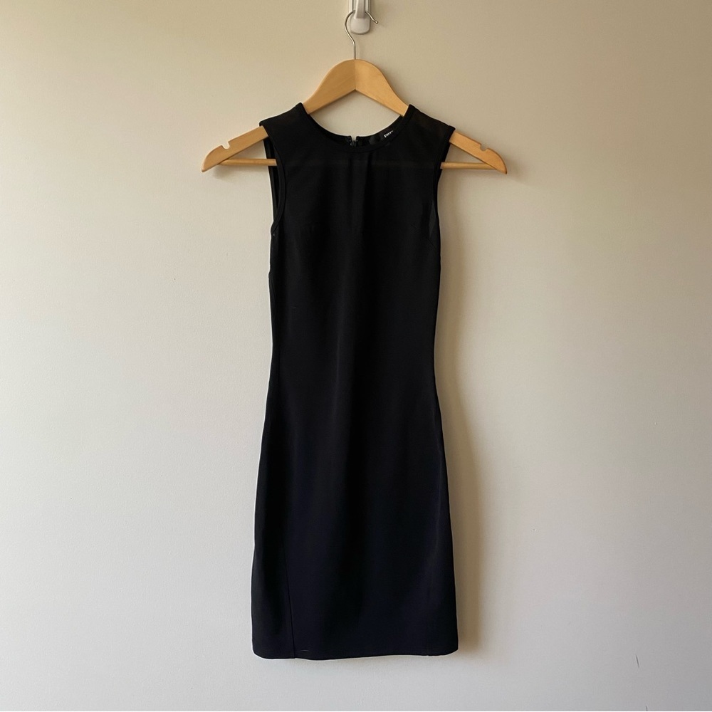 Wilfred Free Mesh Sheer Sweetheart Neck Tank Bodycon Dress Black Size 00
